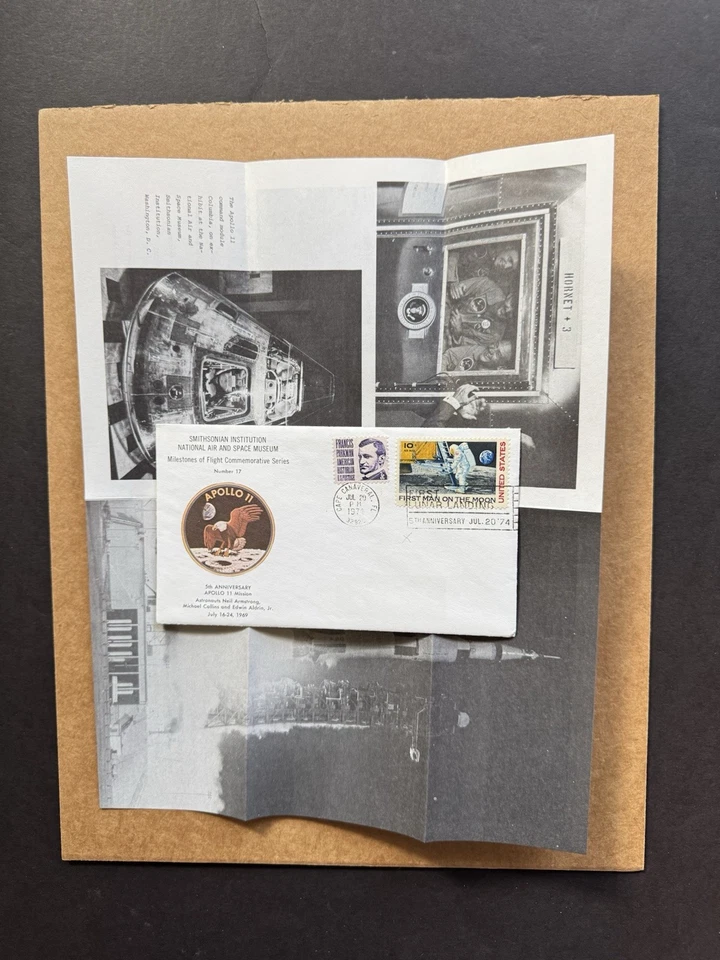 US 1974 Flight Millstone Cover#17 +NASA Apollo 11 +Neil Armstrong +Info Page - Image 1 of 1