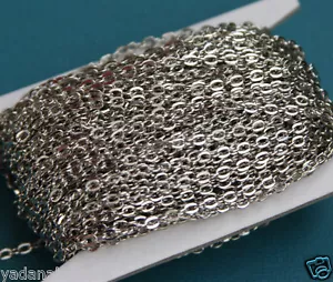 Antik versilberte Flachkabelkette 15 Fuß 2 x 3 mm - Bild 1 von 2