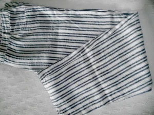 WOMENS' LINEN PANTS gordon smith 16 STRIPE WIDE LEG - Picture 1 of 9