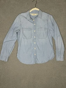 Madewell Damen Small Cotton Hem Chambray Button-Up Matrosenhemd Langarm - Bild 1 von 9