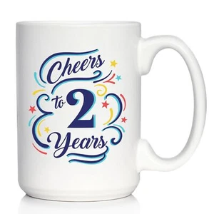 Cheers to 2 Years - Coffee Mug Gifts for Women & Men - 2nd Anniversary Party ... - Picture 1 of 4