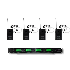 MUSYSIC 4 canales UHF solapa / Lavalier & Headset Sistema de micrófono inalámbrico UHF - Imagen 1 de 8