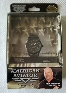 NIB American Aviator Black Watch Black Dial Nylon Band - Picture 1 of 4