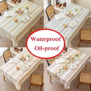 Boho Table Cloth Rectangle Table Bohemian Tablecloths Rectangular Waterproof - Picture 1 of 16