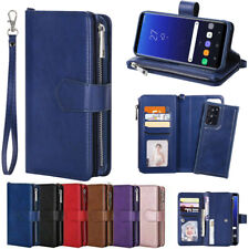 Removable Zipper Leather Wallet Case For Samsung S24 S23 S22 Ultra S21S20 Note20