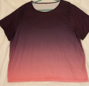 NUEVO 4x Top Informal SS Rosa/Negro Estampado Desvanecido Gradiente Gurl Curvy Rosa - Imagen 1 de 7