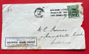 Old Australian Envelope - 1933 - Business Envelope - Foto 1 di 2