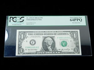 2006 $1 Federal Reserve Note - PCGS 64PPQ Boca Raton Run - Serial # 00011213 - Picture 1 of 4