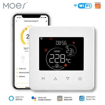 MOES Smart WLAN Touch Raumthermostat Fußbodenheizung Wasser Boiler Alexa Google - Bild 1 von 4