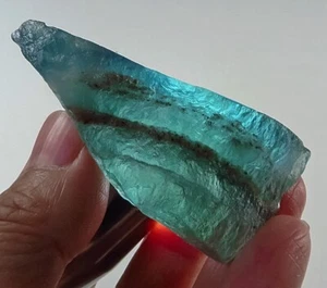 275Ct Natural Blue Fluorite Crystal Specimen Rough YVB800 - Picture 1 of 3