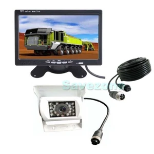 12V/24V White 4Pin Car Bus Truck Rear View Reversing Camera System + 7" Monitor - Picture 1 of 15