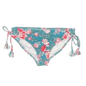 Johnny Was Sz XXL Floral Tassel Hipster Bikini Bottom ~ Side Ties ~ Lined - Picture 1 of 5