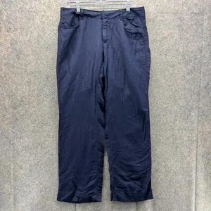 Tommy Hilfiger Dress Pants Women 6 Ladies Blue Linen Chino Flat Front Stretch - Picture 1 of 14
