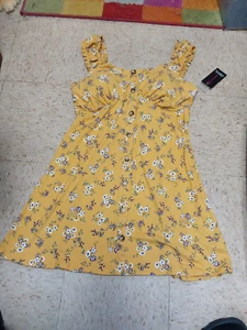 Nuevo con etiquetas NoBo No Boundaries Mujer Junior Vestido Swing con Tazas Oro Floral S XXL XXXL - Imagen 1 de 2