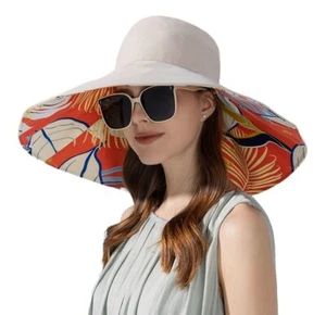 Super Wide Brim Sun Hat for Women Packable Reversible Double-Side-Wear Hats U... - Picture 1 of 9
