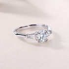 Wedding Ring Solid 925 Sterling Silver 1 Ct Round Cut Gra Moissanite Solitaire