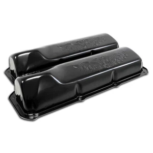FOR 1969-1982 FORD SMALL BLOCK 351C 351M 400M BOSS 302 STEEL VALVE COVERS BLACK - Picture 1 of 1