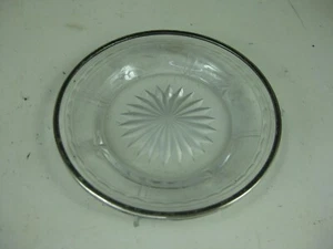 Antique Watson Crystal Cut Glass Sterling Silver Rim Plate 5" Pattern N33 - Picture 1 of 11