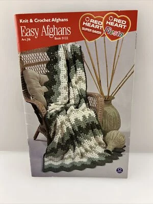 2001 Red Heart Crocheted Afghans Knit & Crochet Yarn Design Pattern Book # 0122 - Image 1 of 3