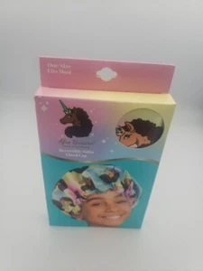 Afro Unicorn Reversible Satin Lined Sleeping Hair Cap for Girls . - Picture 1 of 2