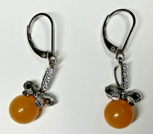 Joy Jade of Yesteryear Sterling Silver Earrings #259 - Picture 1 of 3