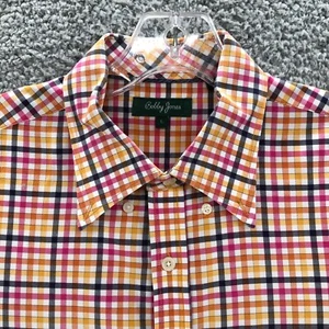 Bobby Jones Shirt Mens Large Pink Button Up Check Casual Cotton Long Sleeve - Picture 1 of 9