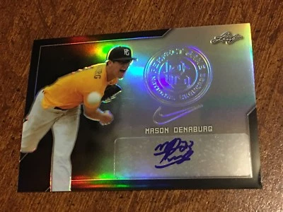 MASON DENABURG 2017 LEAF PERFECT GAME AUTOGRAPH CARD #5/15 NATIONALS 1ST RD PICK - Image 1 of 2