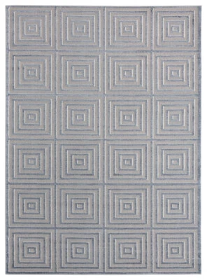 United Weavers Blue Contemporary Squares Blocks Area Rug Geometric 2601 10867 - Image 1 of 4