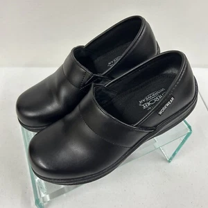 Cherokee Women's Workwear Clogs Black Leather Shoes size 7 - Picture 1 of 14