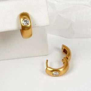 Pendientes Aros 750 Oro 18 Quilates Con 2 Brillantes 0,42 Ct.Tw.Si Solitario - Imagen 1 de 1