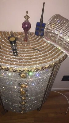 Rhinestone Crafted Handmade wooden cabinet, 42" Tall - Image 1 of 2