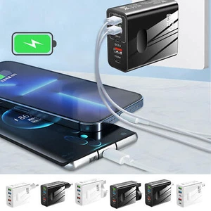 USB Type C Charging Plug 65W Charger Block Fast Charging With Multiple Ports - Picture 1 of 18