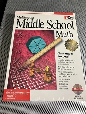 PRO ONE MULTIMEDIA MIDDLE SCHOOL MATH BRAND NEW SEALED CD ROM WINDOWS  - Image 1 of 4