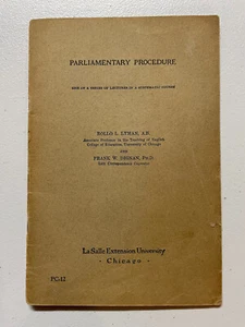 Parliamentary Procedure: Lecture Series Law Pamphlet Government 1930 - Picture 1 of 14