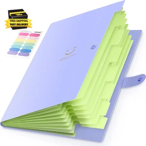 Accordion File Organizer, 8 Pocket Expanding File Folder with Labels, Portable F - Picture 1 of 12