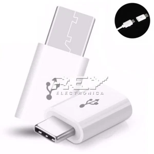 Adaptador-Conversor Micro USB Hembra a USB Tipo "C" Macho Blanco. v67 - Imagen 1 de 4