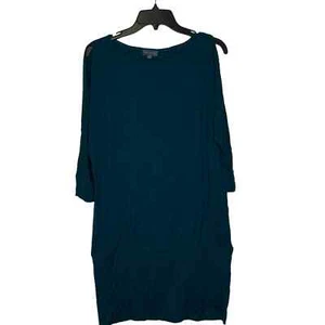 Loft The Limited Cold Shoulder Teal Midi Dress Stretch 3/4 Sleeve Medium Women - Picture 1 of 8