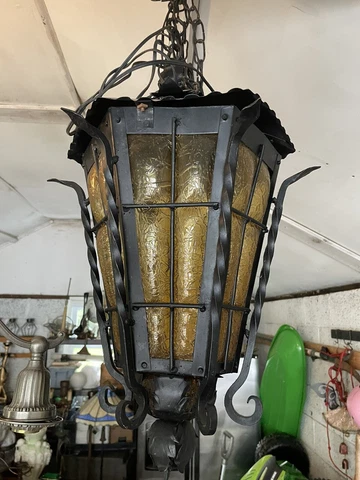 Antique/Vintage Wrought Iron Gothic Hanging Lights-set Of 2 Cover