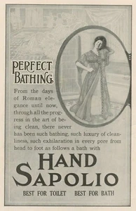 1911 HAND SAPOLIO Antique Vintage Print Ad   PERFECT BATHING Best for toilet - Picture 1 of 1