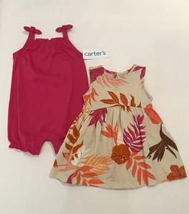 Lindo traje de verano Carters bebé niña ropa 6 meses mameluco vestido cubierta pañal - Imagen 1 de 3