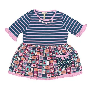 Matilda Jane Heart to Heart Snail Mail Stamp Top Girls Sz 12 Embroidered Ruffle - Picture 1 of 6