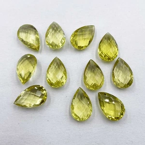 Natürlicher Zitronenquarz Birne Briolette Schliff Lose Stein Lot 11 Stck. 10*16 MM 71 CT - Bild 1 von 3