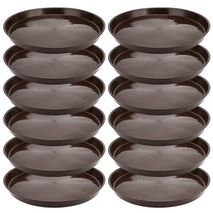 12 Pack 17 Inch Plastic Plant Saucers Round Pot Large Flower Drip Trays Plants - Picture 1 of 6
