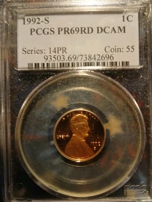 Exceptional Lincoln Cent Proof Cent/ PCGS PR69RD DCAM Deep Camio - Image 1 of 2