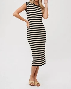 Bluivy Striped Midi Dress Black - Picture 1 of 11
