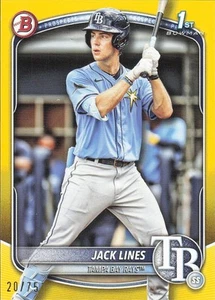 Jack Lines 2025 Bowman 1st 20/75 amarillo #BP-64 Tampa Bay Rays - Imagen 1 de 2