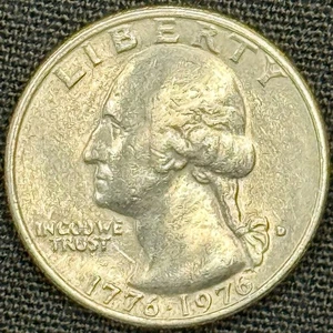 Cuarto de dólar circulado bicentenario marca de ceca D 1976 - Imagen 1 de 4