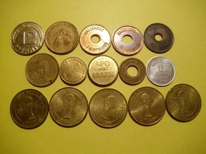 15 verschiedene Token/Wertmarken der 60er bis 90er Jahre ARAL-SHELL-APO Wertmark - Bild 1 von 1