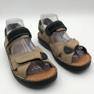Sandalias Rieker antiestrés informales para hombre talla 6 correa de cuero tostado suela cómoda - Imagen 1 de 10