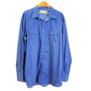 VTG. Wrangler Western Shirt MENS MEDIUM PRE-OWNED Paisley Western Pearl Snap 90s - Picture 1 of 13